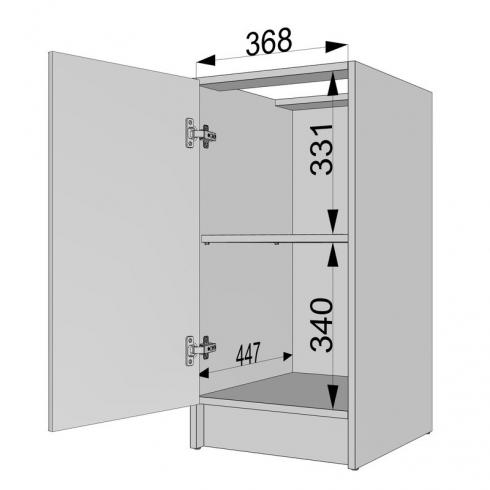 Тумба низ 400мм (без стільниці) К-64 Білий+Чорний foto 4