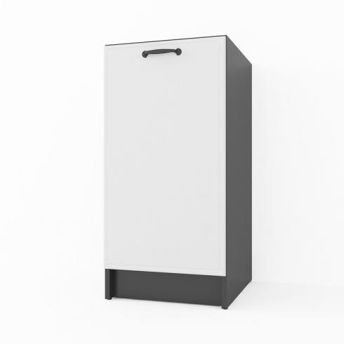 Тумба низ 400мм (без стільниці) К-64 Чорний+Білий