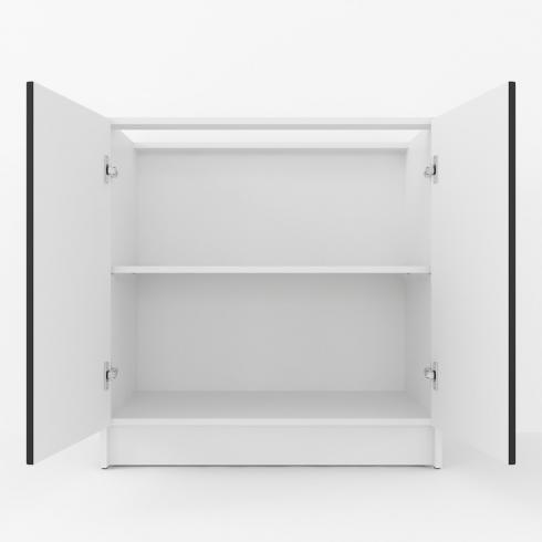 Тумба низ 800мм, К-66 (без стільниці) Білий+Чорний foto 2