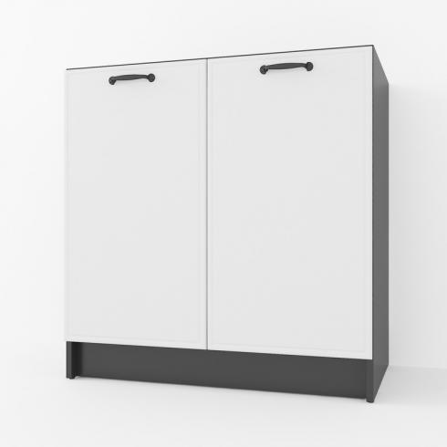 Тумба низ 800мм, К-66 (без стільниці) Чорний+Білий