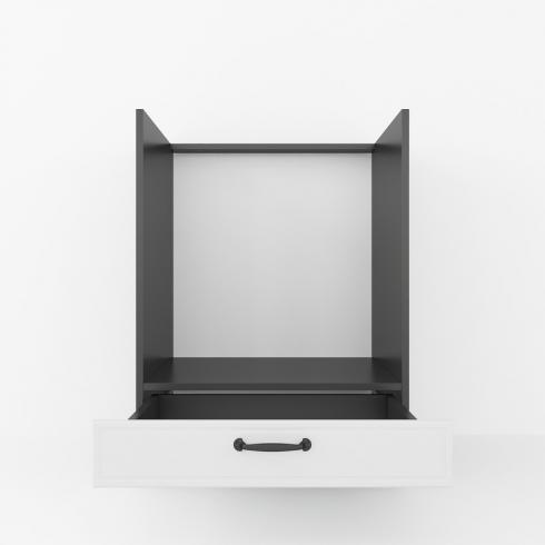 Тумба під духовку 600мм К-56 (без стільниці) Чорний+Білий foto 2