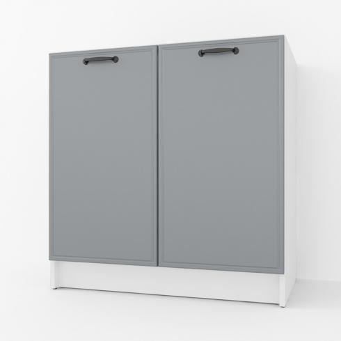 Тумба низ 800мм, мийка (без стільниці) К-55 Білий+Асфальт