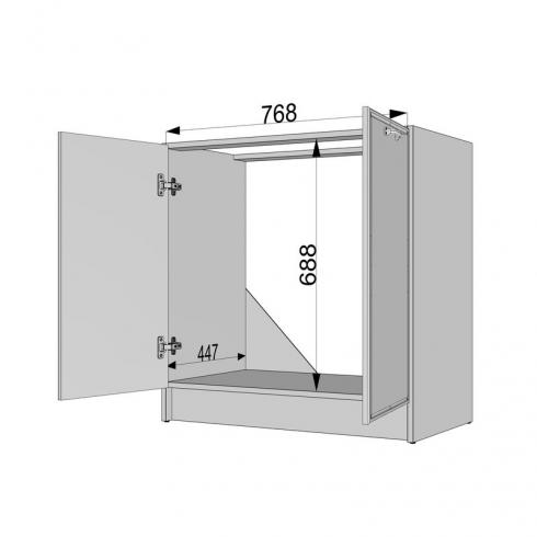 Тумба низ 800мм, мийка (без стільниці) К-55 Білий+Асфальт foto 4