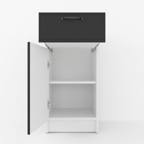 Тумба низ 400мм К-54 (без стільниці) Білий+Чорний foto 2