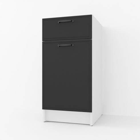 Тумба низ 400мм К-54 (без стільниці) Білий+Чорний