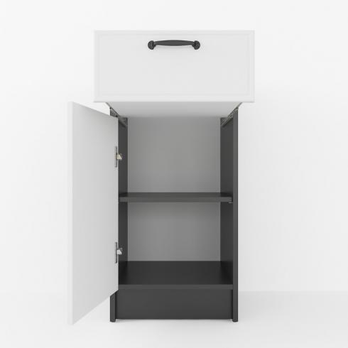 Тумба низ 400мм К-54 (без стільниці) Чорний+Білий foto 2