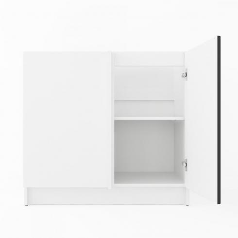 Тумба кутова низ К-74 Білий+Чорний foto 2