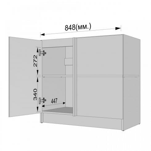 Тумба кутова низ К-74 Білий+Чорний foto 4