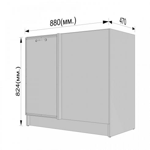 Тумба кутова низ К-74 Чорний+Асфальт foto 3