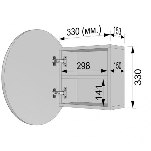 Кругле дзеркало з шафкою М-25, 50 см foto 4