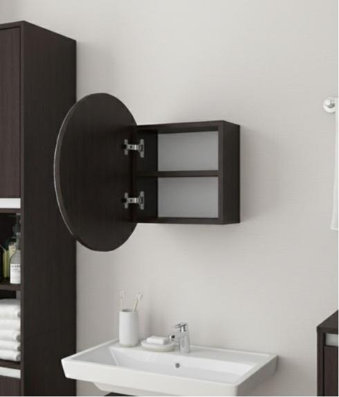 Кругле дзеркало з шафкою М-25, 50 см Венге темний foto 2