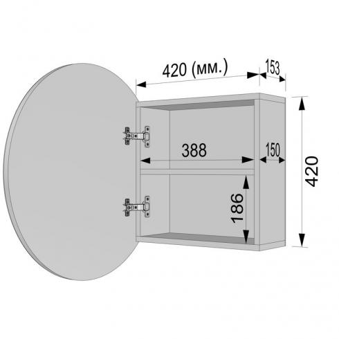 Кругле дзеркало з шафкою М-26, 60 см foto 4