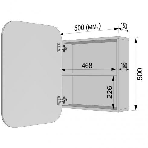 Прямокутне дзеркало з шафкою М-30, 70*50 Бетон foto 4