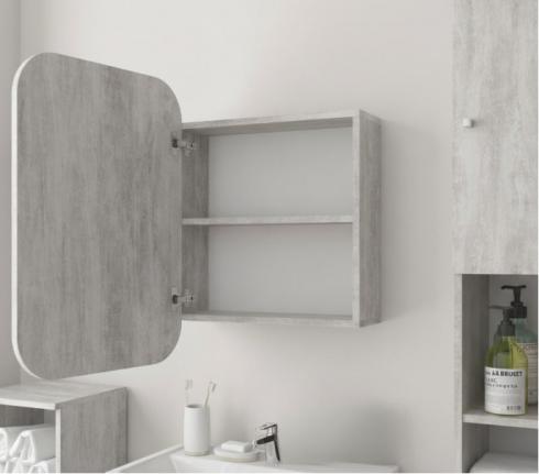 Прямокутне дзеркало з шафкою М-30, 70*50 Бетон foto 2