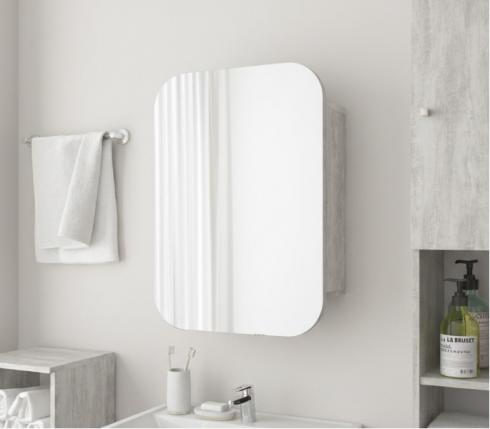 Прямокутне дзеркало з шафкою М-30, 70*50 Бетон