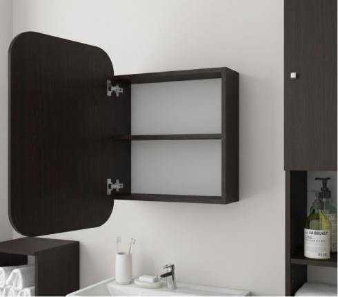 Прямокутне дзеркало з шафкою М-30, 70*50 Венге темний foto 2