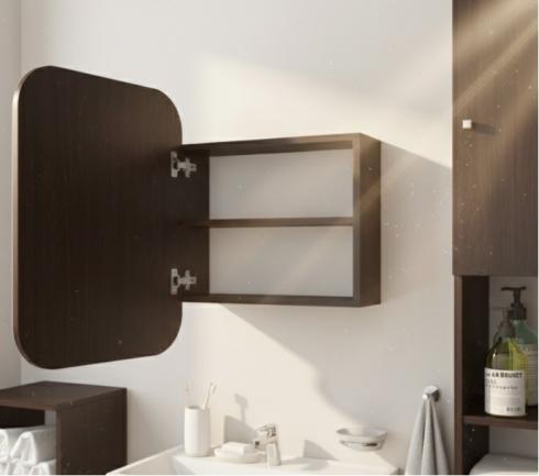 Прямокутне дзеркало з шафкою М-29, 65*50 Венге Темний foto 2