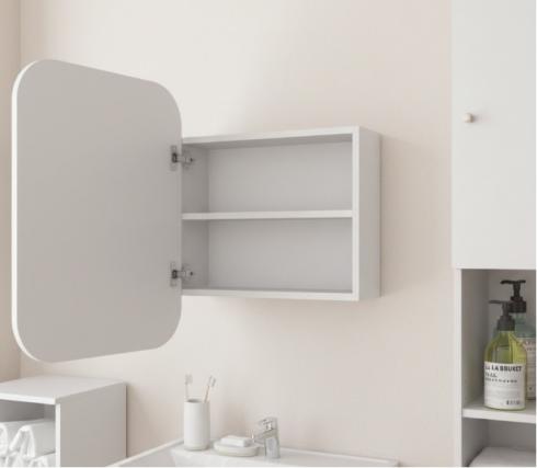 Прямокутне дзеркало з шафкою М-28, 60*50 Білий foto 2