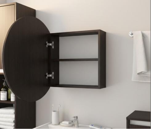 Кругле дзеркало з шафкою М-27, 70 см Венге Темний foto 2