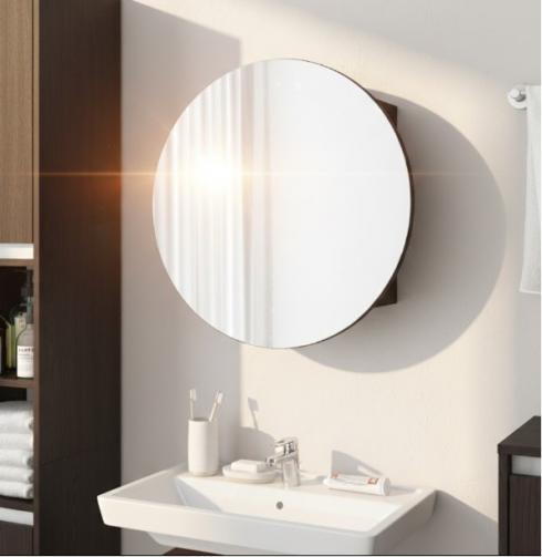 Кругле дзеркало з шафкою М-26, 60 см Венге Темний