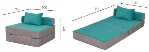 Диван ФЛІП 100 безкаркасний розкладний foto 4