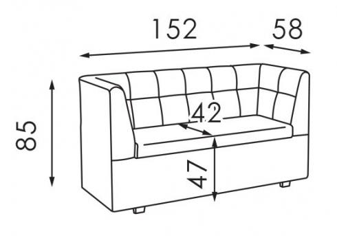 Диван КОМО 1.5 нерозкладний з нішою foto 2