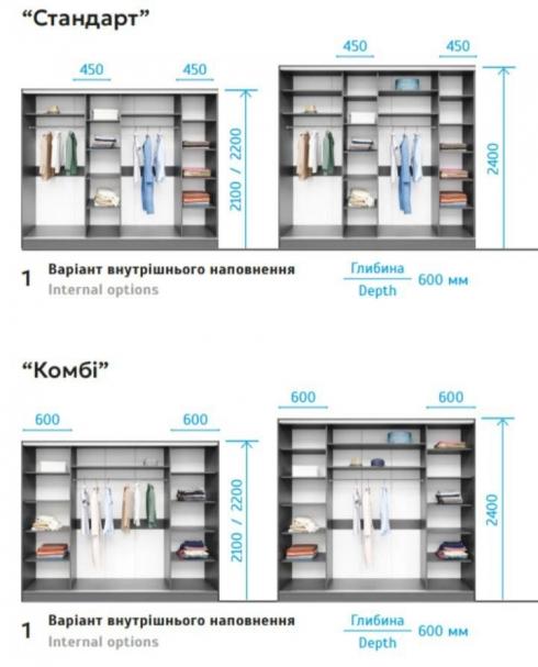 Шафа купе 4 х дверна 2500мм foto 2