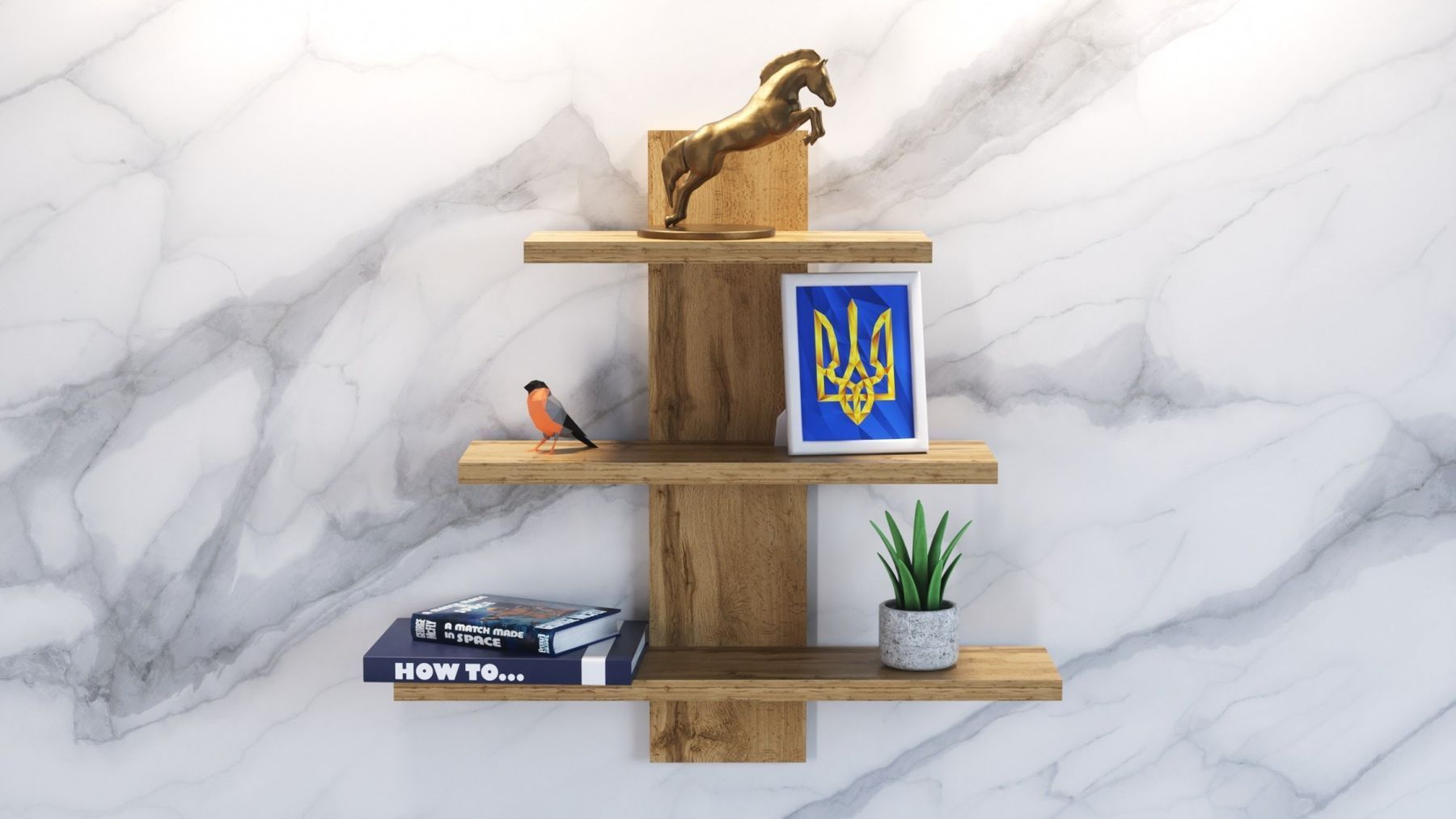 Полиця навісна П-1, Дуб Аппалачі, 500/140/500