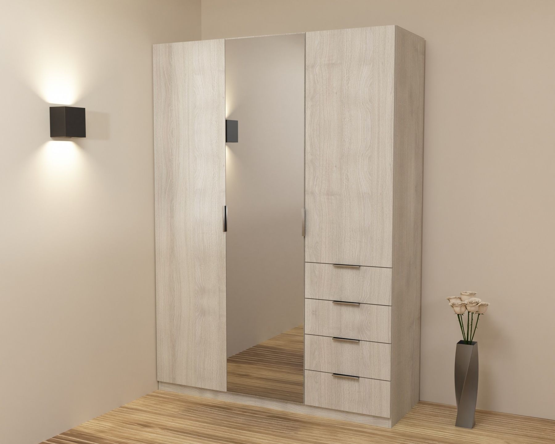 Шафа Крістал 2, Дуб Шамоні Світлий, 1500х520х2100