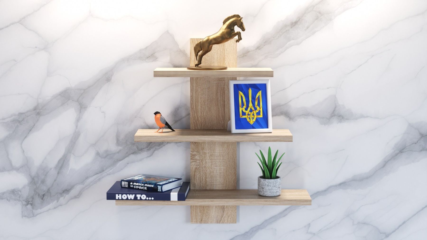 Полиця навісна П-1, Дуб Сонома, 500/140/500