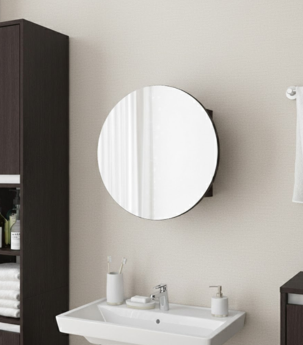 Кругле дзеркало з шафкою М-27, 70 см Венге Темний