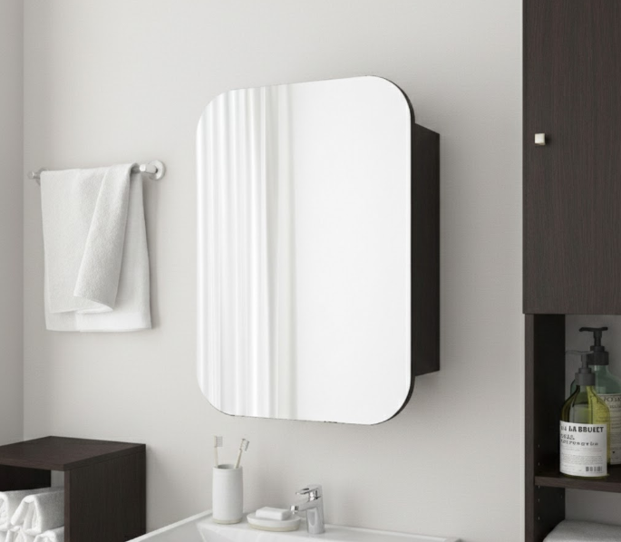 Прямокутне дзеркало з шафкою М-30, 70*50 Венге Темний