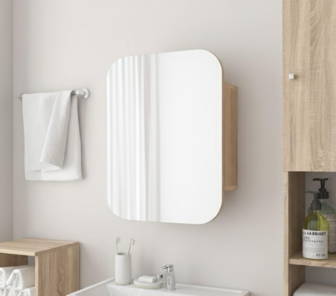 Прямокутне дзеркало з шафкою М-29, 65*50 Дуб Сонома