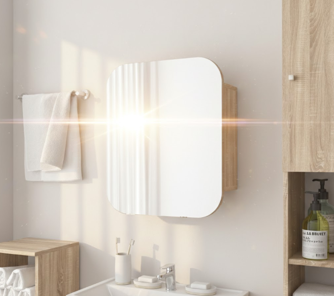 Прямокутне дзеркало з шафкою М-28, 60*50 Дуб Сонома