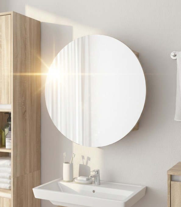 Кругле дзеркало з шафкою М-26, 60 см Дуб Сонома