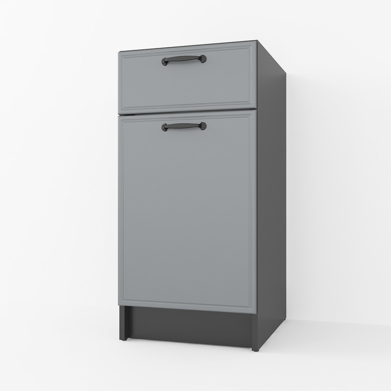 Тумба низ 400мм К-54 (без стільниці) Чорний+Асфальт