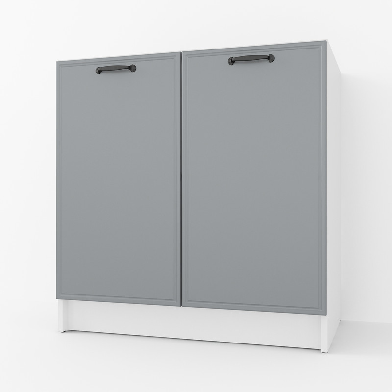 Тумба низ 800мм, К-66 (без стільниці) Білий+Асфальт