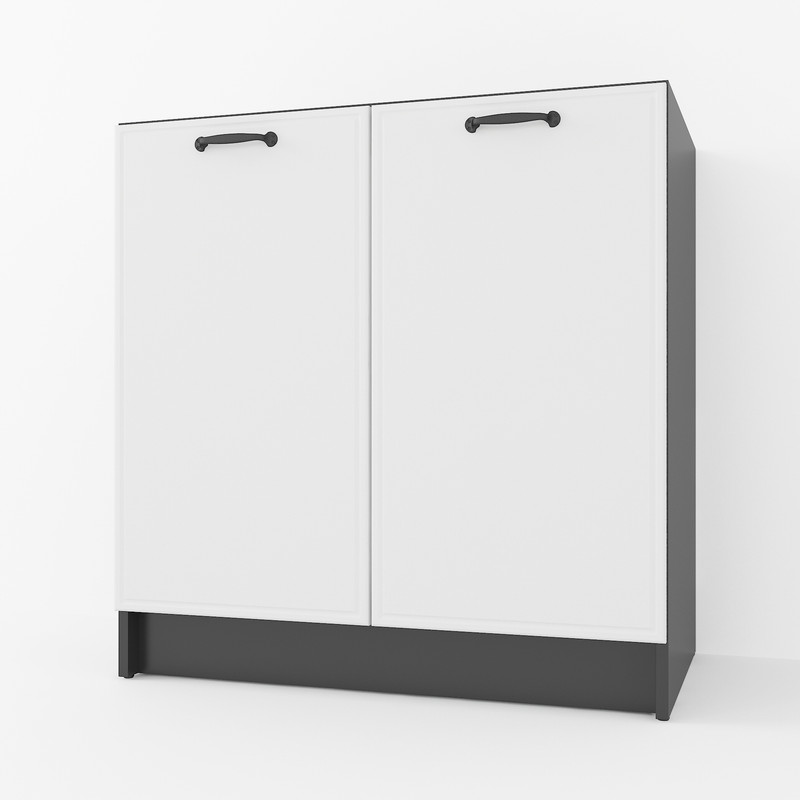 Тумба низ 800мм, К-66 (без стільниці) Чорний+Білий