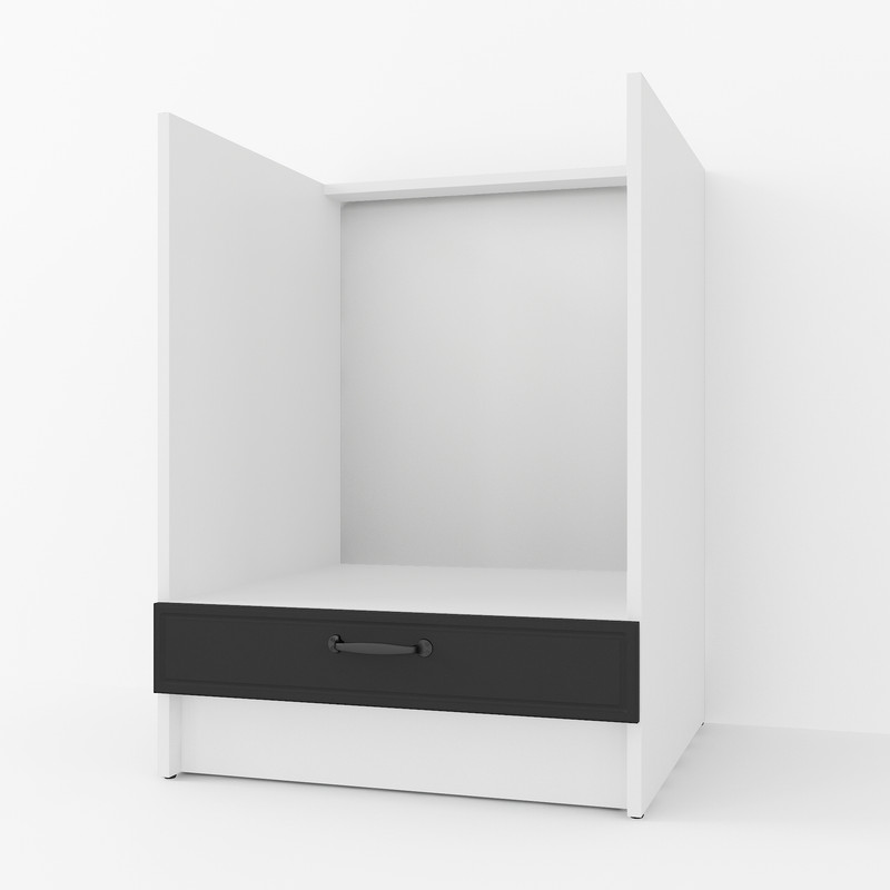 Тумба під духовку 600мм К-56 (без стільниці) Білий+Чорний