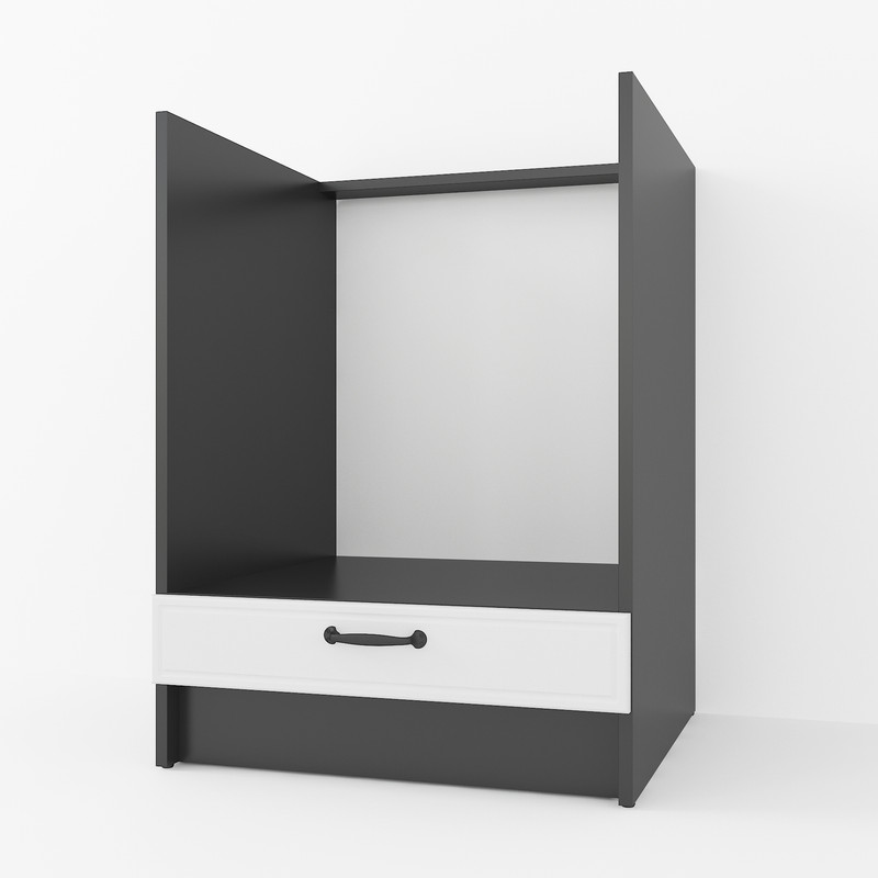 Тумба під духовку 600мм К-56 (без стільниці) Чорний+Білий