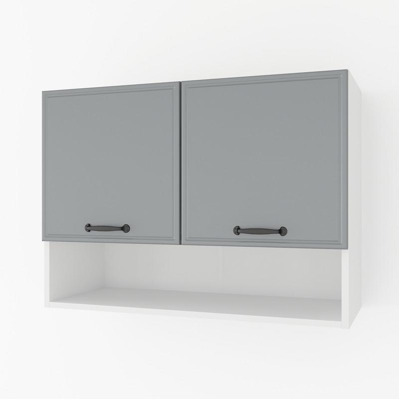 Шафа навісна з нішою 800мм К-53 Білий+Асфальт