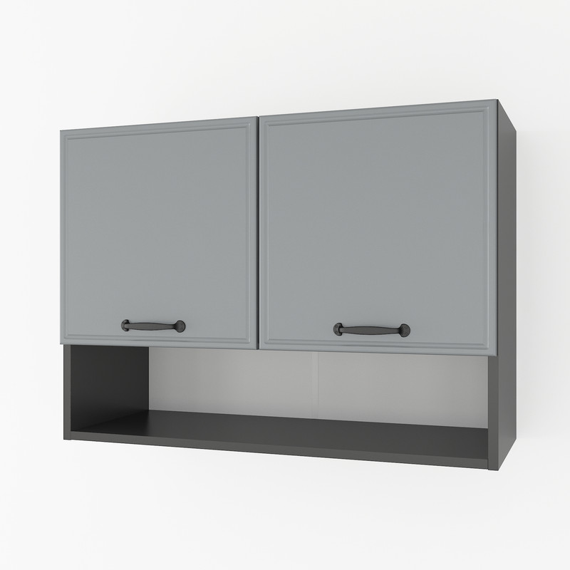 Шафа навісна з нішою 800мм К-53 Чорний+Асфальт