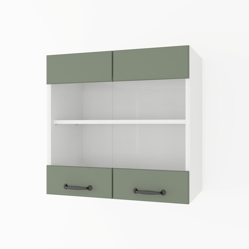 Шафа навісна 600мм К-67 (вітрина) Білий+Камуфляж