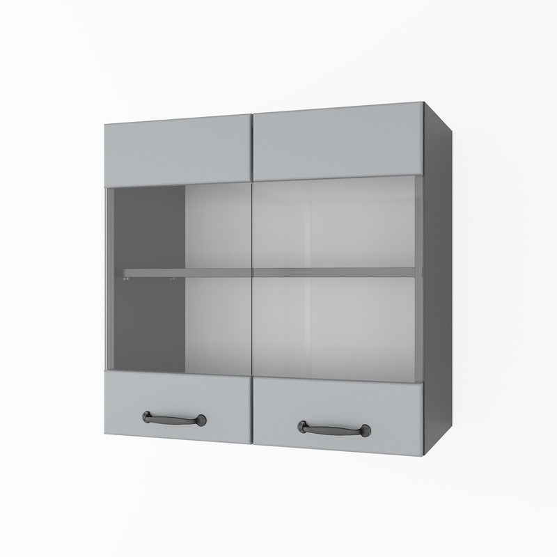 Шафа навісна 600мм К-67 (вітрина) Чорний+Асфальт