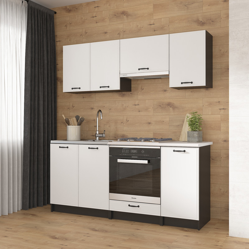 Кухня К-57 1,8м Чорний+Білий
