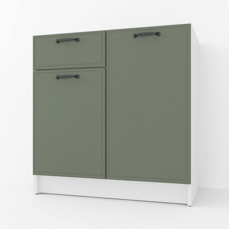 Тумба низ (комбі) 800мм, К-65 (без стільниці) Білий+Камуфляж