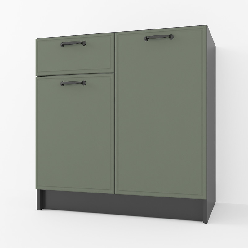 Тумба низ (комбі) 800мм, К-65 (без стільниці) Чорний+Камуфляж