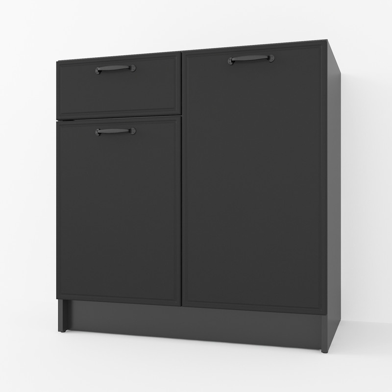 Тумба низ (комбі) 800мм, К-65 (без стільниці) Чорний