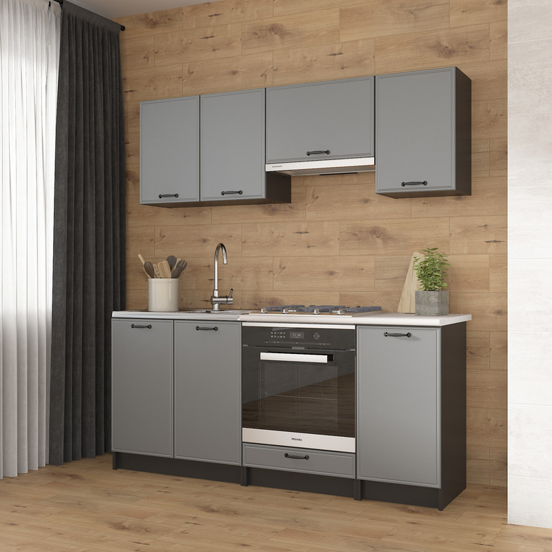 Кухня К-57 1,8м Чорний+Асфальт