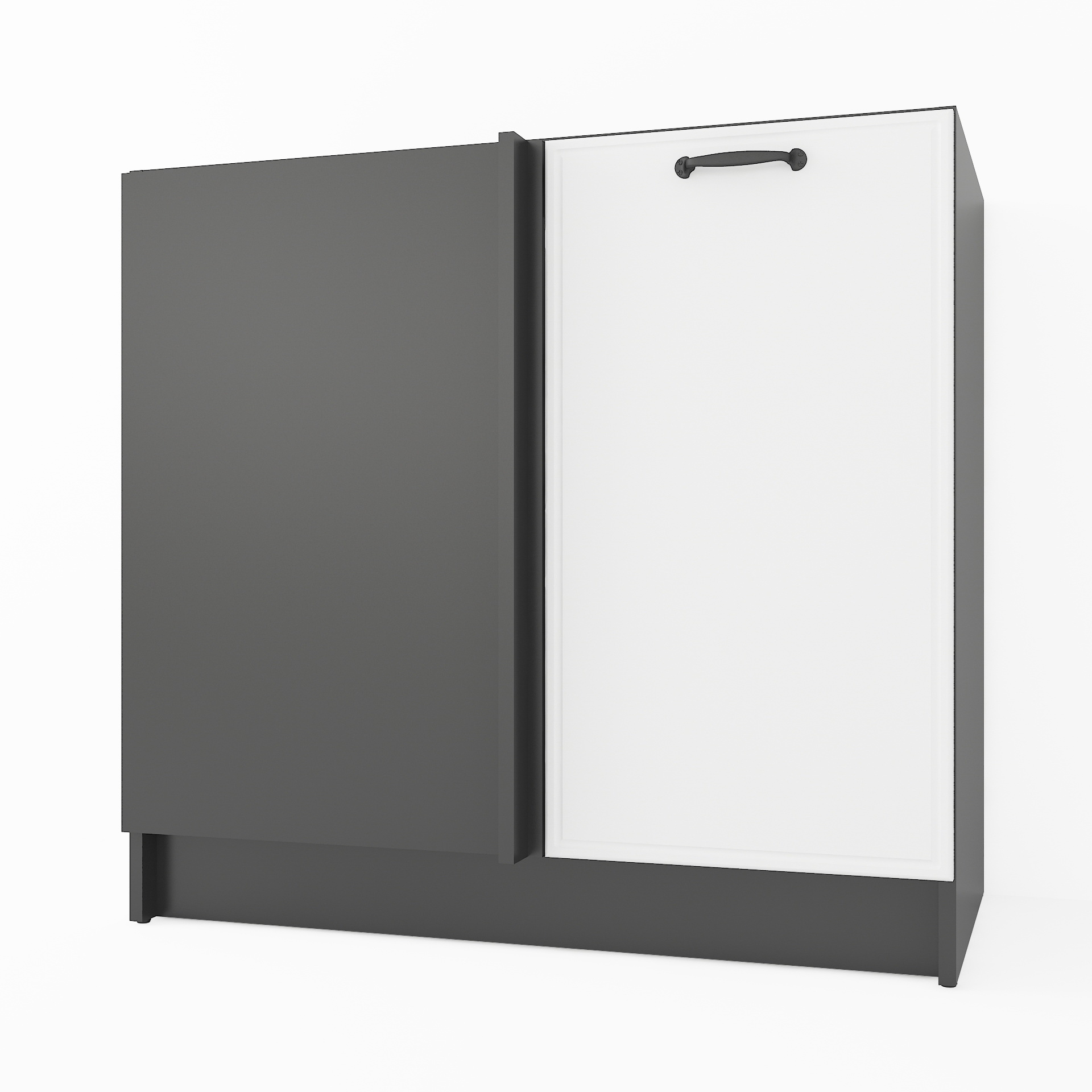 Тумба кутова низ К-74 Чорний+Білий